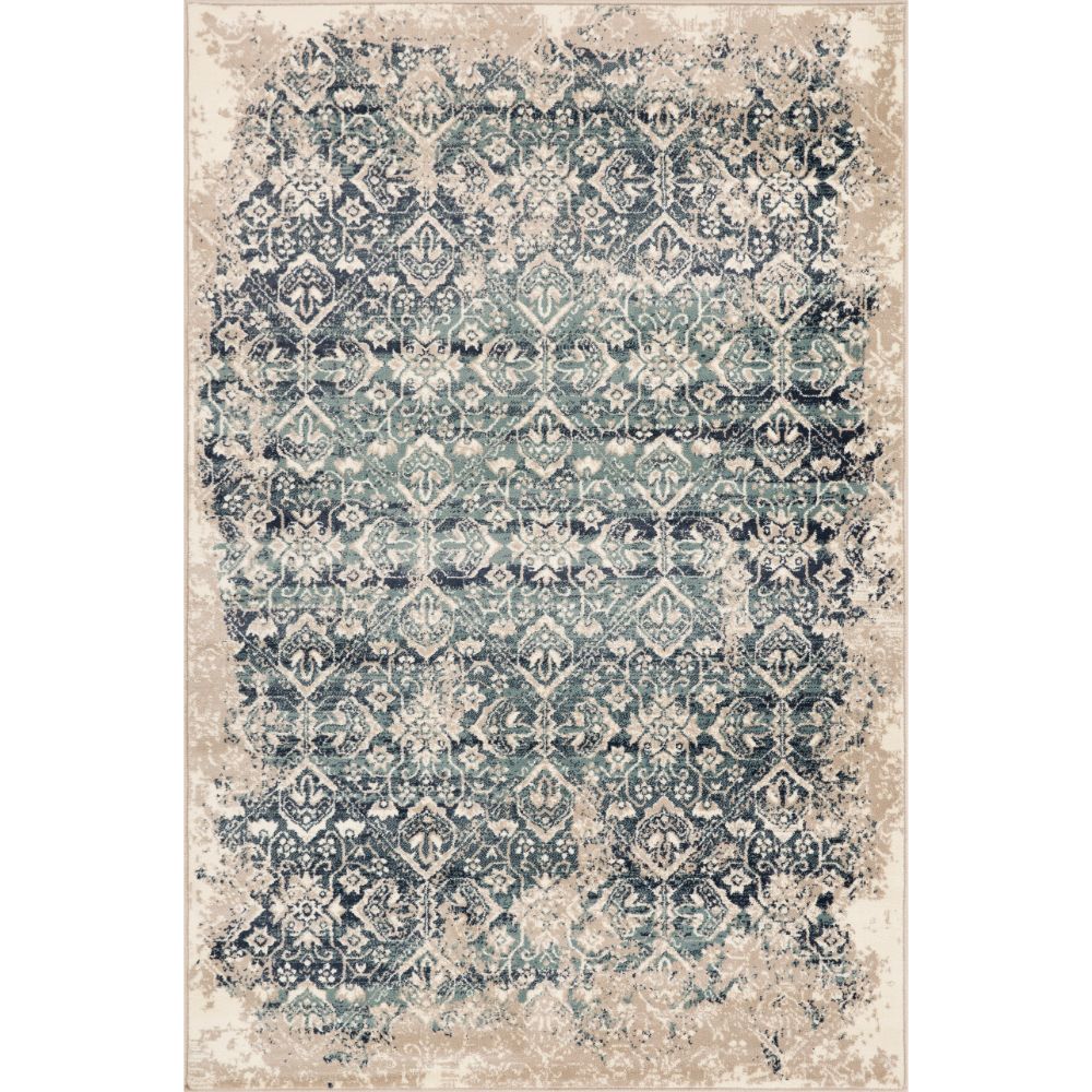 KAS HER9372 Heritage 7 Ft. 7 In. X10 Ft. 10 In. Rectangle Rug in Ivory/Blue 